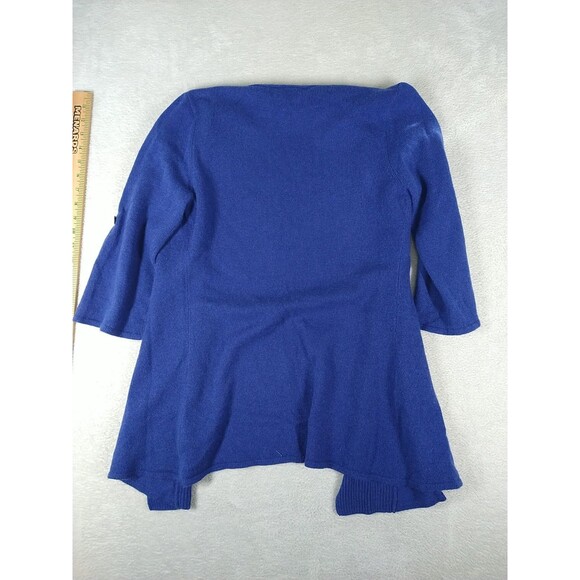Claudia Nichole 100% Cashmere Open Front Cardigan Size Medium Purple/Dark Blue - Picture 8 of 9